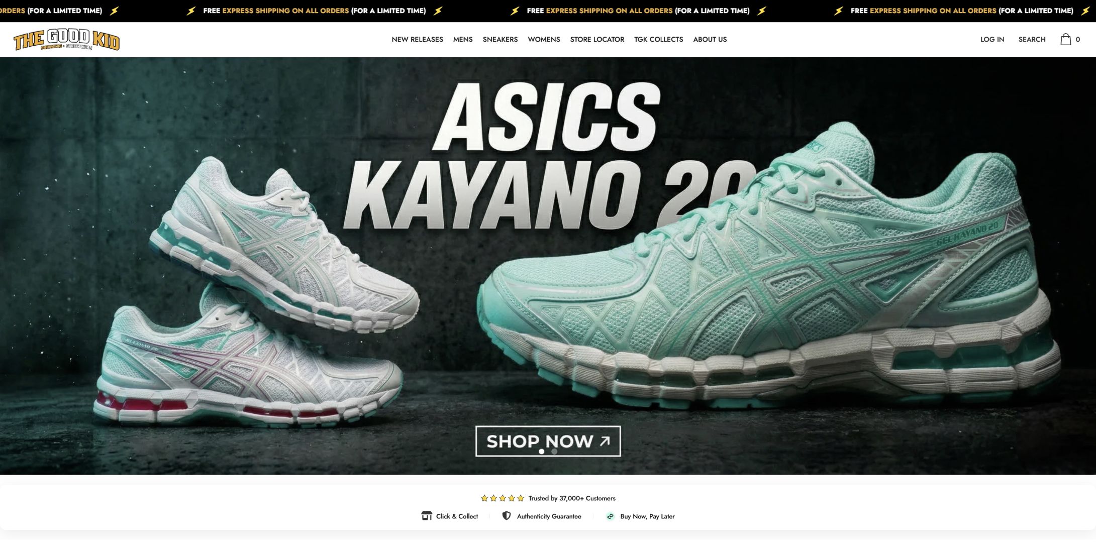 The Good Kid ecommerce website work